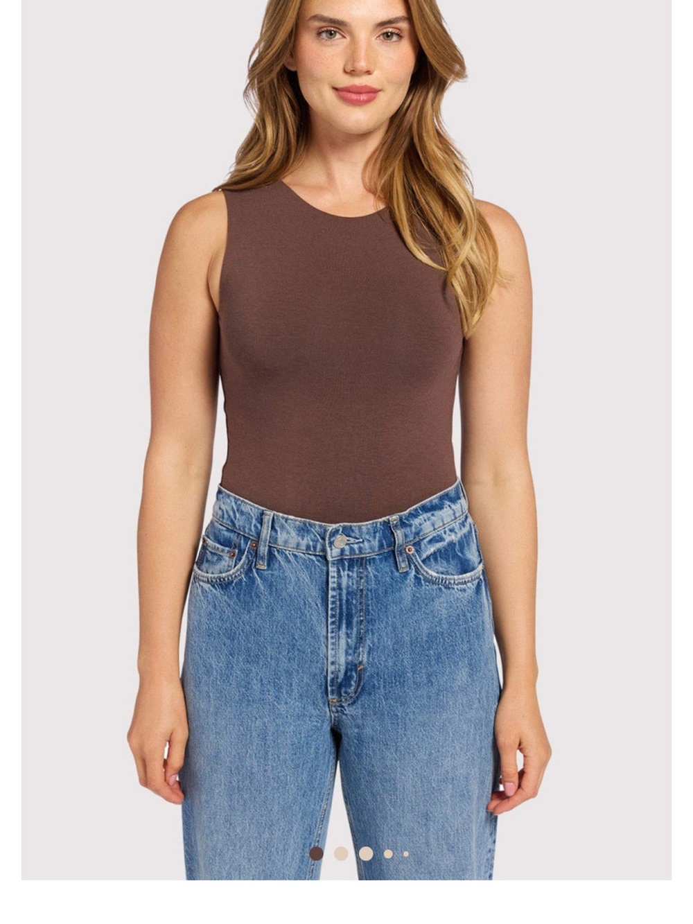 Nuuds Cotton Stretch Classic Crewneck Tank Bodysuit